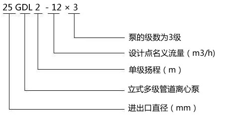 25GDL2-12X3型立式多级管道泵型号意义
