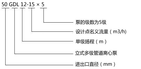 50GDL12-15×5型立式多级管道泵型号意义